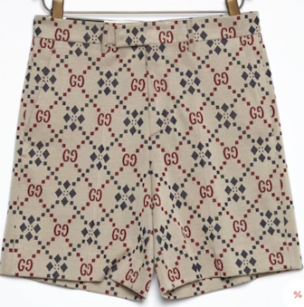 Gucci Shorts in Beige with Maroon and Blue Accents