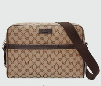 Gucci GG Monogram Canvas Messenger Bag in Beige