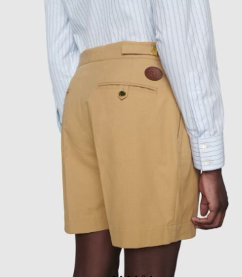 Gucci Cotton Pleated Shorts in Beige