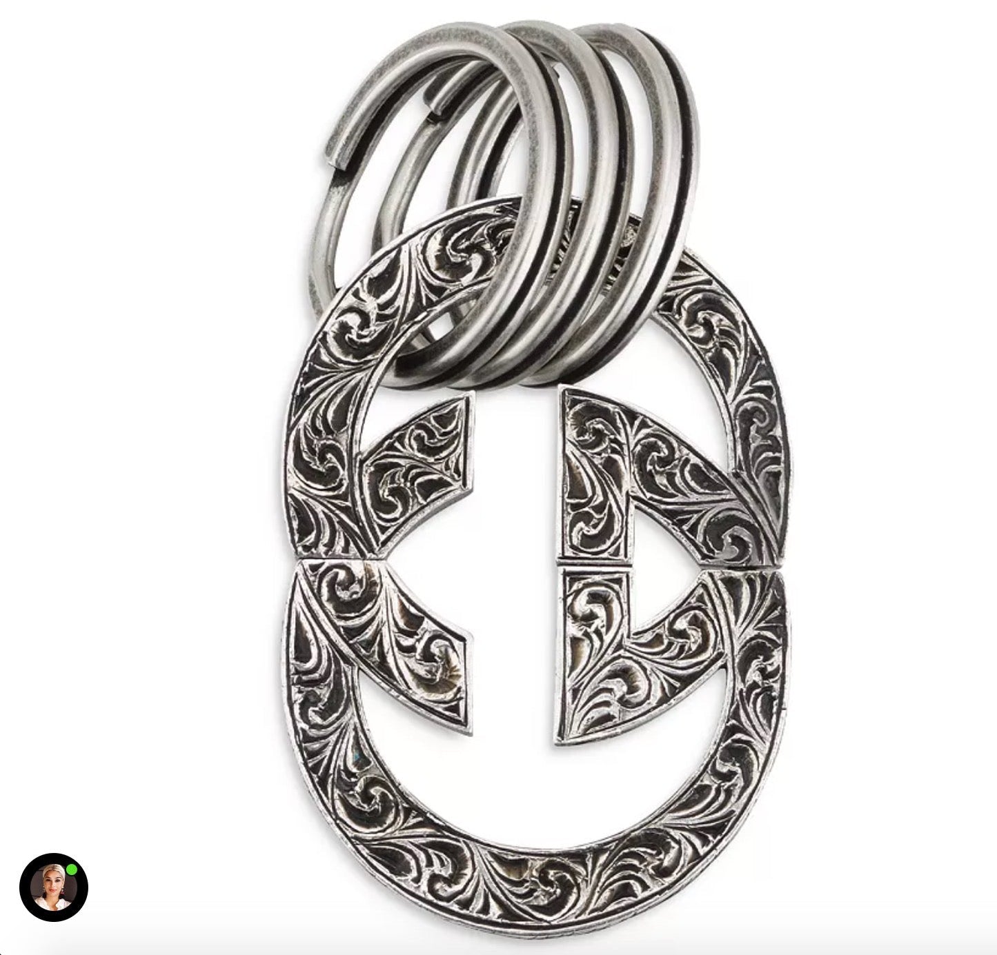 Gucci Engraved Interlocking GG Key Chain