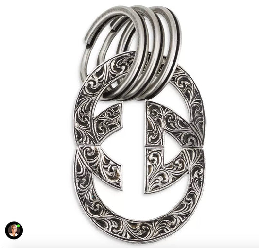 Gucci Engraved Interlocking GG Key Chain