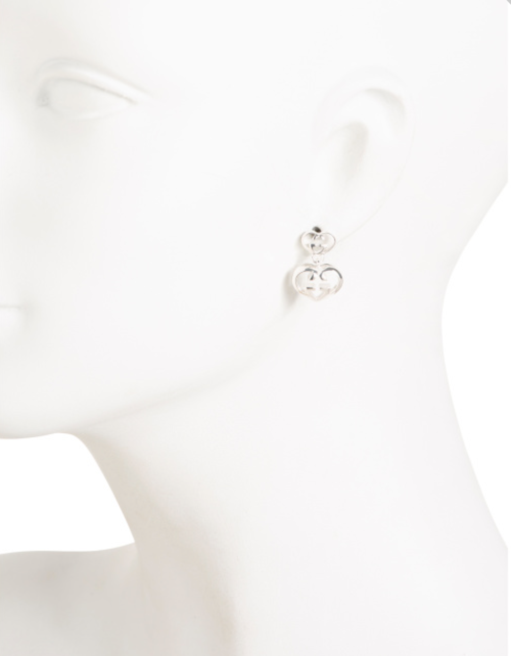 Gucci Love Britt G Heart Earrings in Silver