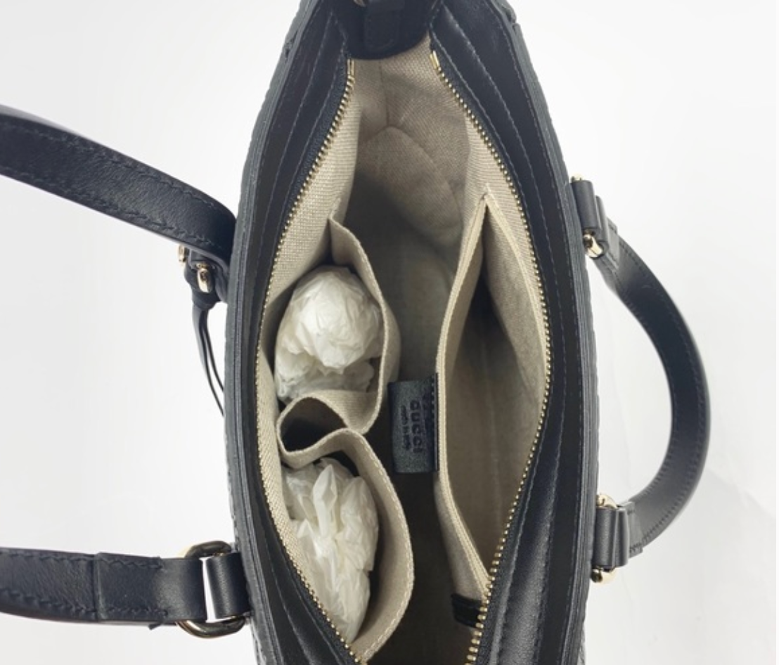 Gucci GG Microgussima Small Tote Crossbody in Black
