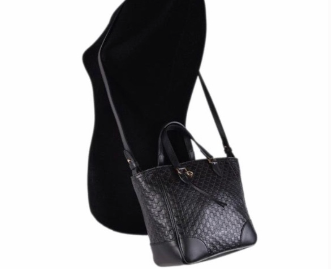 Gucci GG Microgussima Small Tote Crossbody in Black