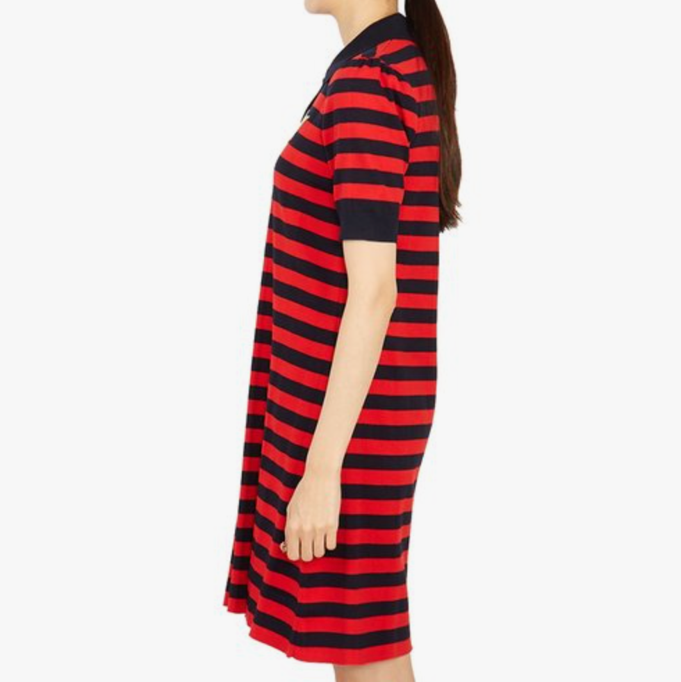 Gucci Striped Cotton Knit Polo Dress