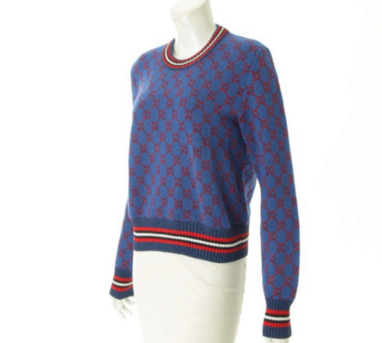 Gucci GG Lurex Jacquard Sweater in Blue