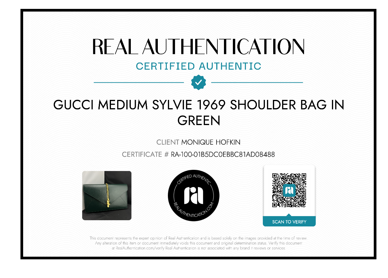 Gucci Medium Sylvie 1969 Shoulder Bag in Green