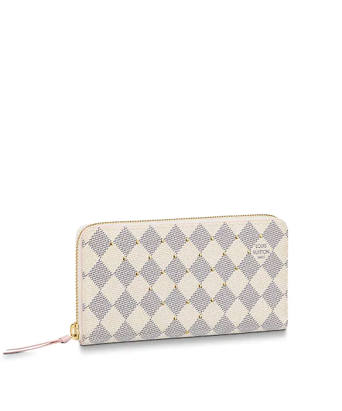 Louis Vuitton Clemence Wallet Damier Azur Canvas Rose Ballerine