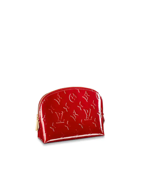 Louis Vuitton Cosmetic Pouch Monogram Vernis Leather Cherry