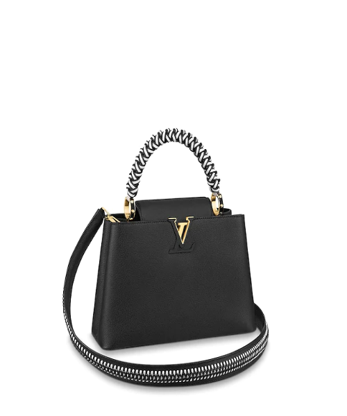 Louis Vuitton Capucine PM Handbag Taurillon Leather Noir/Blanc