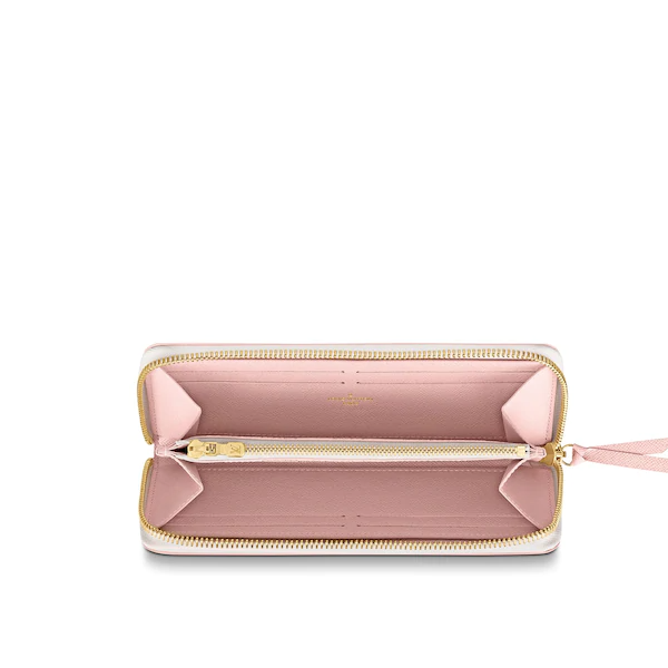 Louis Vuitton Clemence Wallet Damier Azur Canvas Rose Ballerine