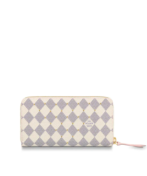 Louis Vuitton Clemence Wallet Damier Azur Canvas Rose Ballerine