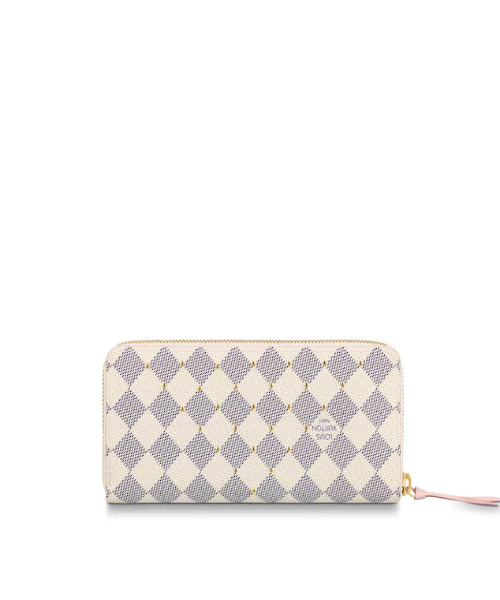 Louis Vuitton Clemence Wallet Damier Azur Canvas Rose Ballerine