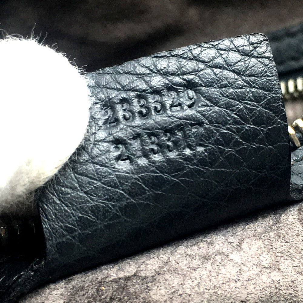 GUCCI Shoulder Bag 233329 leather Dark gray type No Gusset All Leather Leather Business A4 document storage mens Used