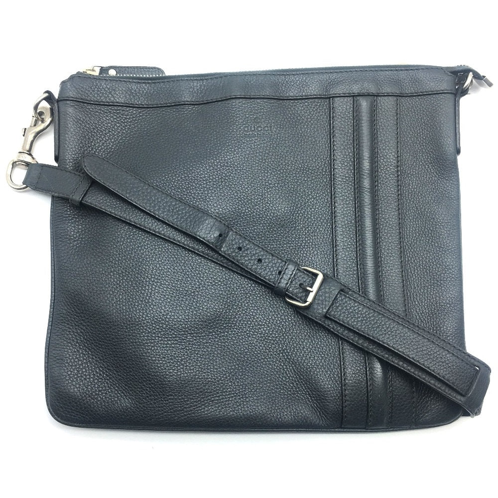 GUCCI Shoulder Bag 233329 leather Dark gray type No Gusset All Leather Leather Business A4 document storage mens Used