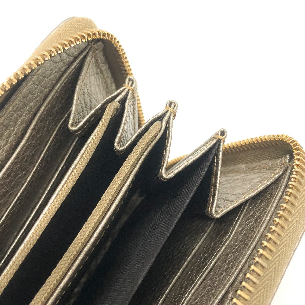 GUCCI Long Wallet Purse 307984 leather Champagne Gold Bamboo Continental wallet Women Used