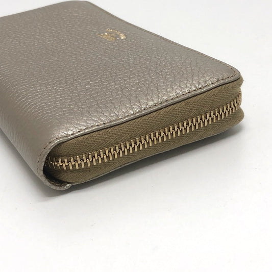 GUCCI Long Wallet Purse 307984 leather Champagne Gold Bamboo Continental wallet Women Used