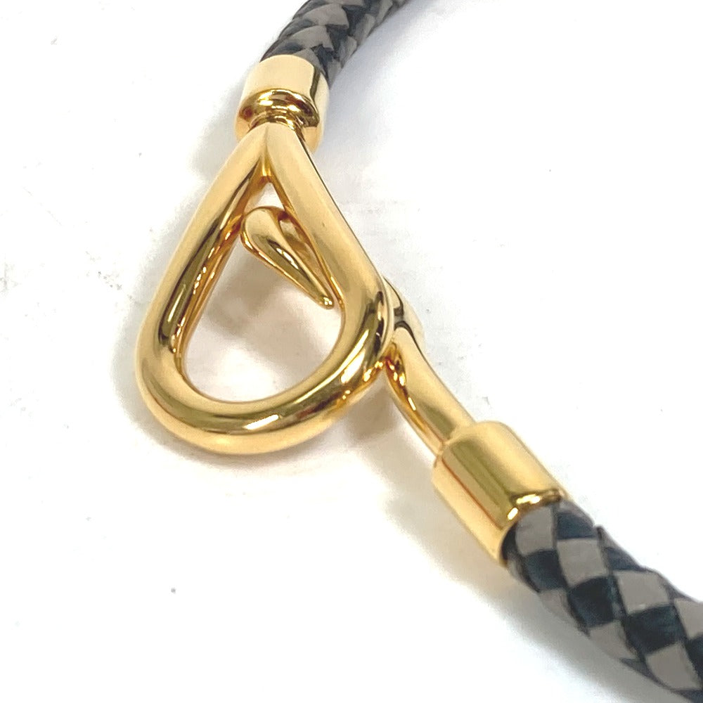 HERMES bracelet leather Black Grey Accessories Jumbo bracelet Women Used