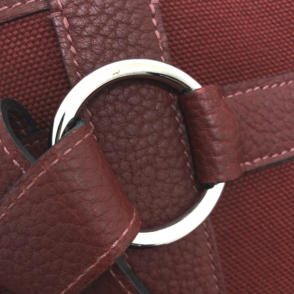 HERMES Tote Bag Canvas / leather Bordeaux Petite lettuce Women Used