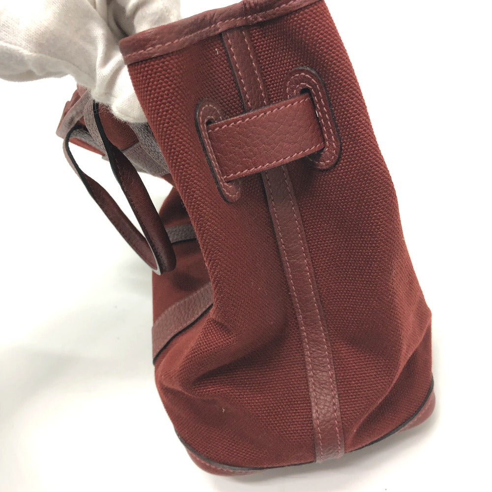 HERMES Tote Bag Canvas / leather Bordeaux Petite lettuce Women Used
