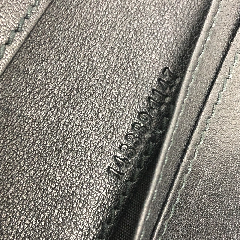 GUCCI Long Wallet Purse 143389 leather black Embossed all over pattern Women Used