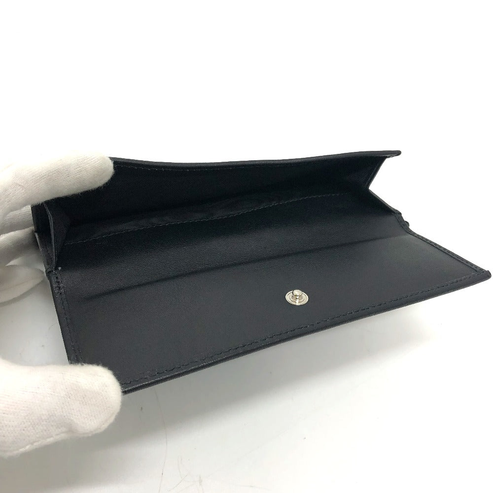 GUCCI Long Wallet Purse 143389 leather black Embossed all over pattern Women Used