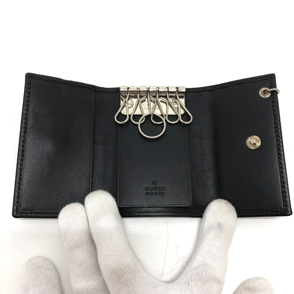 GUCCI Key case Key holder  212111 GG implementation black GG implementation six hooks