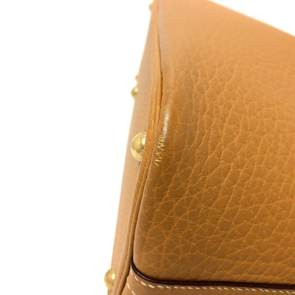 HERMES Handbag Fjord Brown Bored 37 Women Used