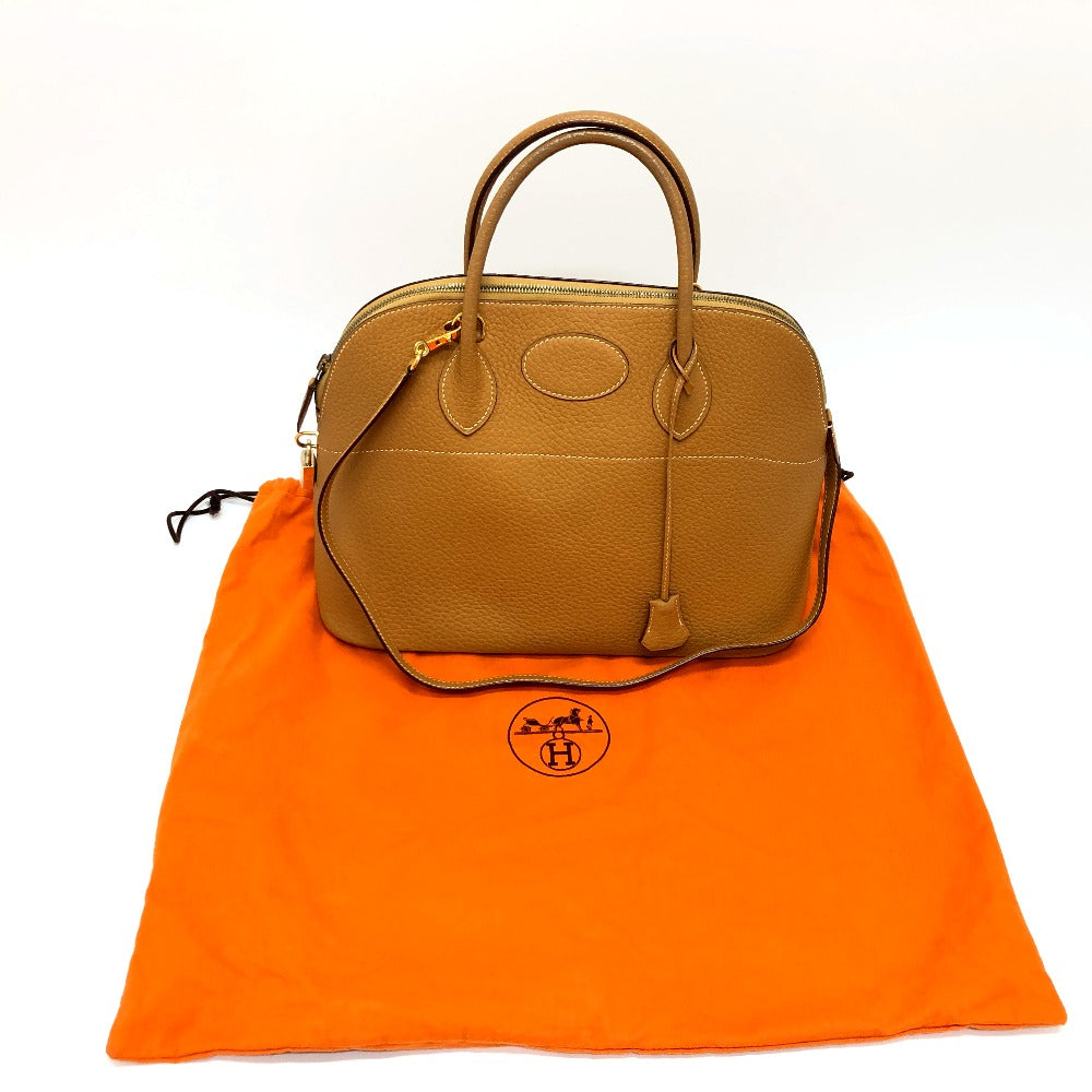 HERMES Handbag Fjord Brown Bored 37 Women Used