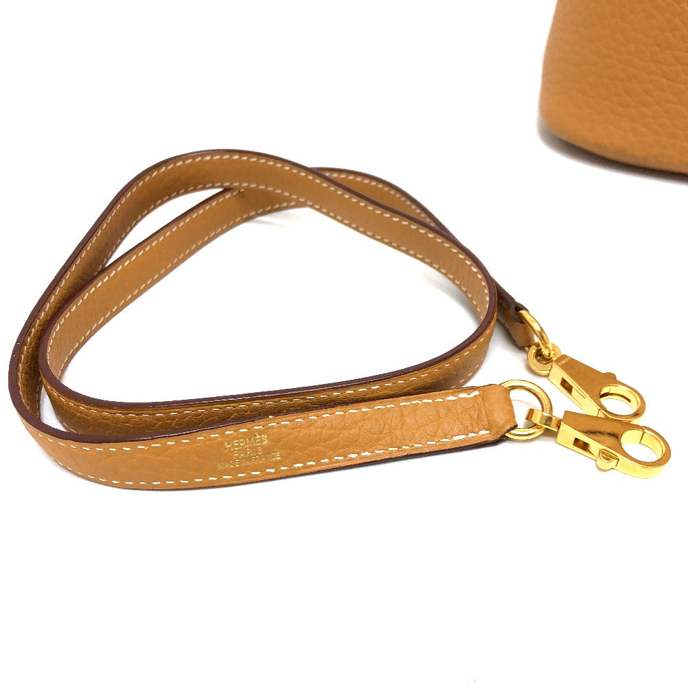 HERMES Handbag Fjord Brown Bored 37 Women Used