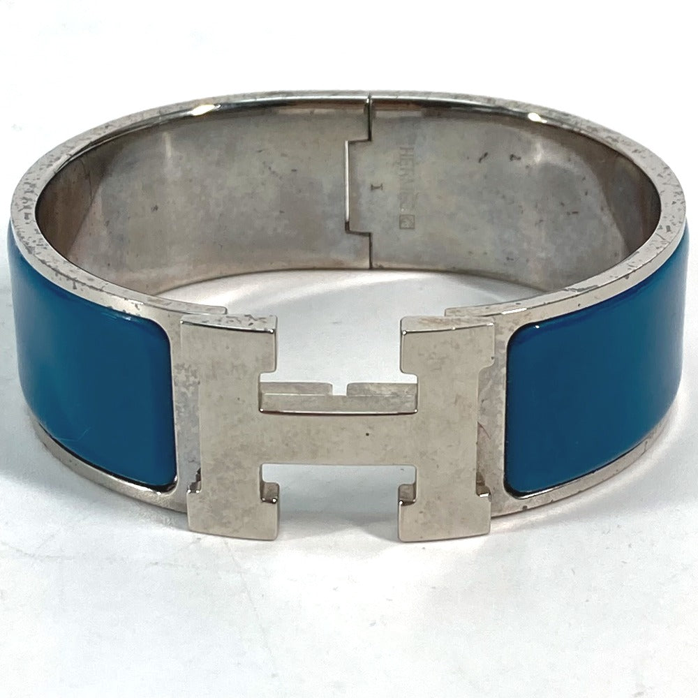 HERMES Bangle metal blue Accessories Bracelets Click crack GM Women Used