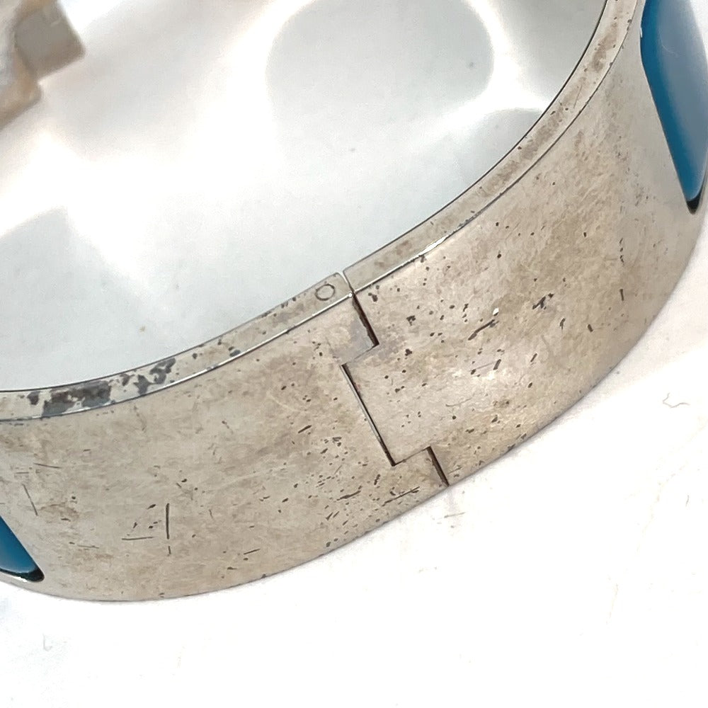 HERMES Bangle metal blue Accessories Bracelets Click crack GM Women Used