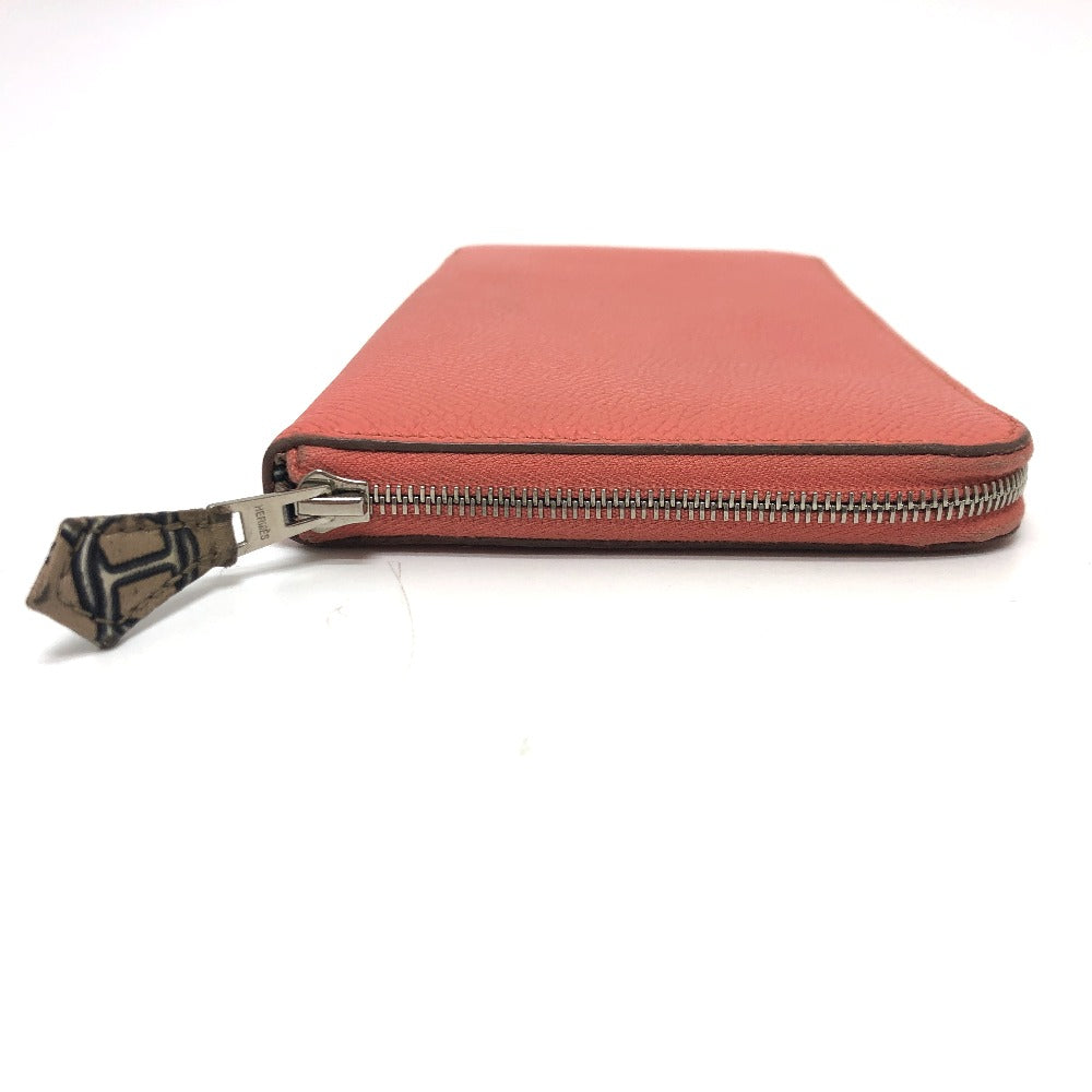 HERMES Long Wallet Purse Epsom Pink type Azap silk in Women Used