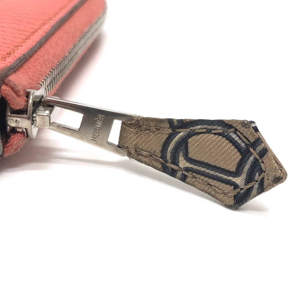 HERMES Long Wallet Purse Epsom Pink type Azap silk in Women Used