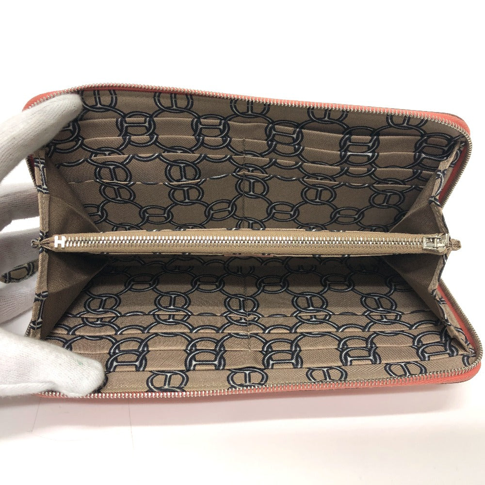HERMES Long Wallet Purse Epsom Pink type Azap silk in Women Used