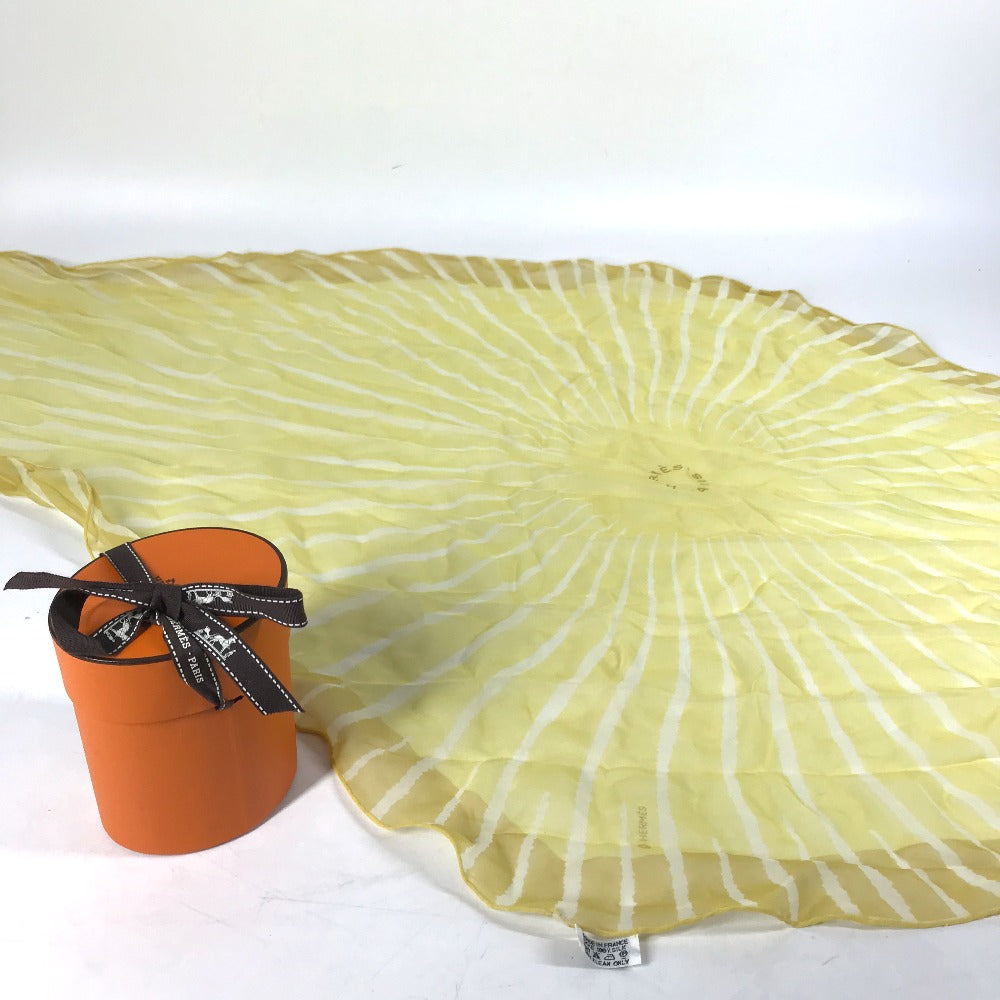 HERMES scarf silk yellow triangle Triangle