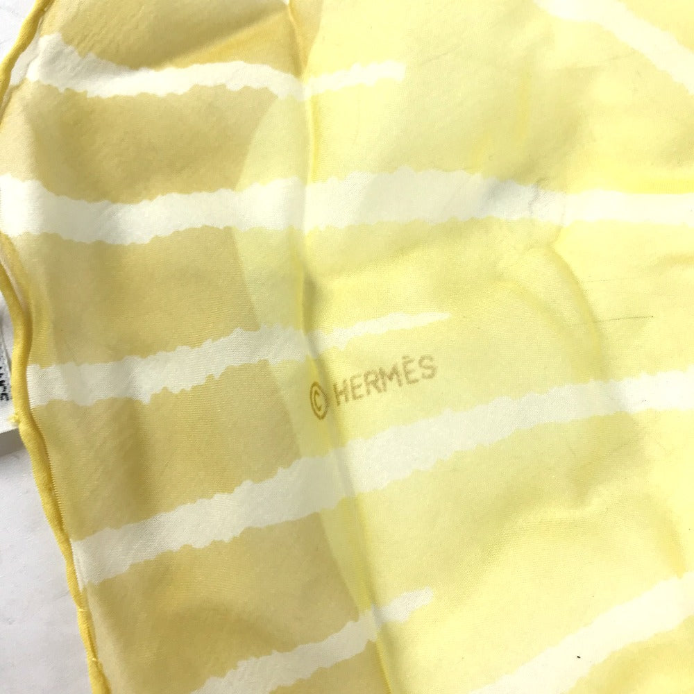 HERMES scarf silk yellow triangle Triangle