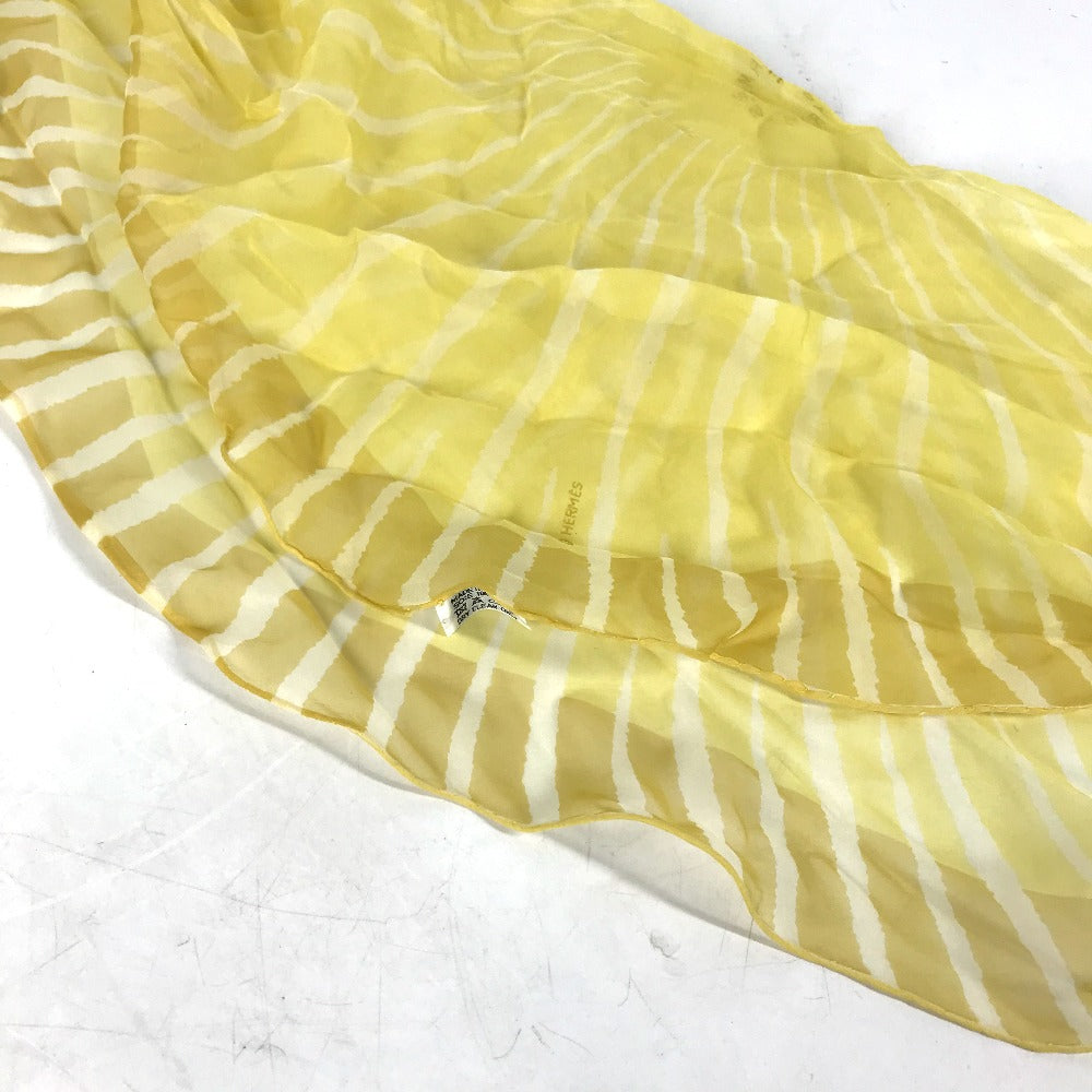 HERMES scarf silk yellow triangle Triangle