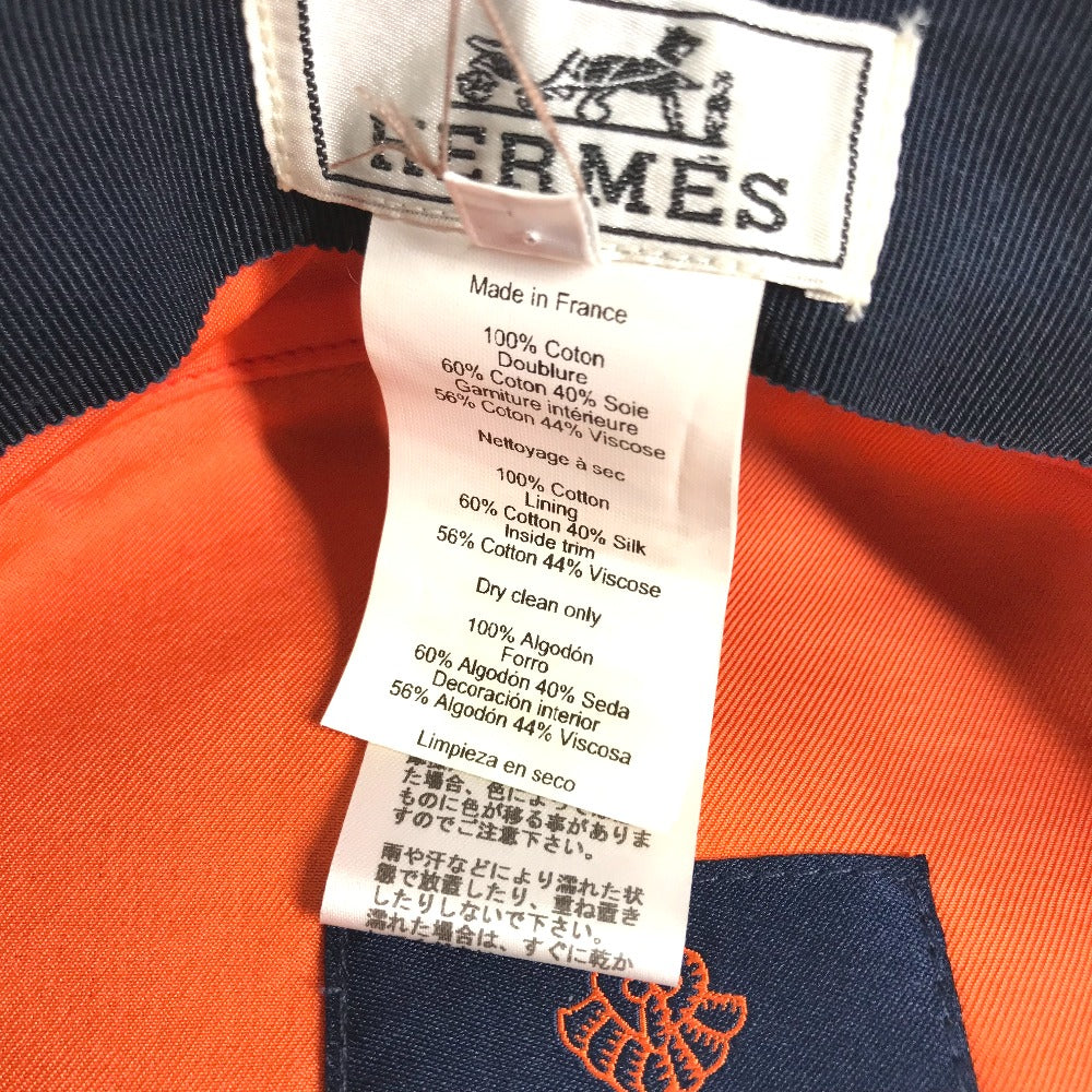 HERMES Casquette cotton Navy Kabul Serie Button Newsboy 57 Women 57 Used