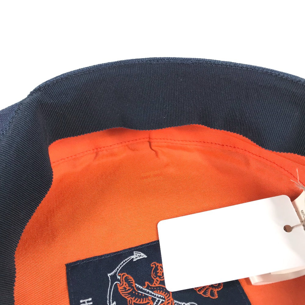 HERMES Casquette cotton Navy Kabul Serie Button Newsboy 57 Women 57 Used
