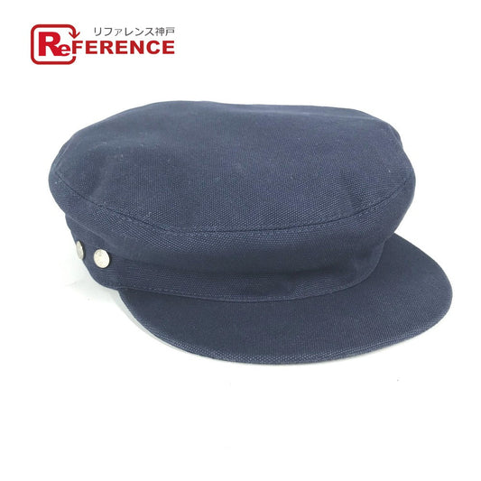 HERMES Casquette cotton Navy Kabul Serie Button Newsboy 57 Women 57 Used