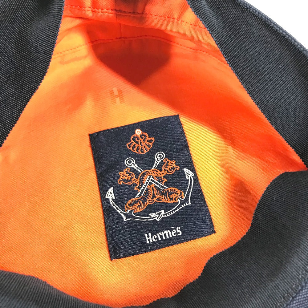 HERMES Casquette cotton Navy Kabul Serie Button Newsboy 57 Women 57 Used