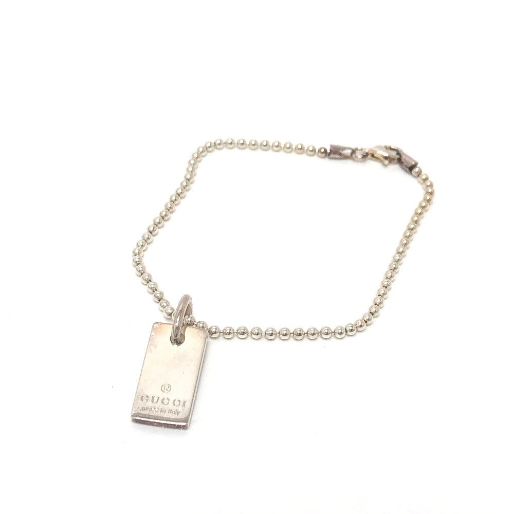 GUCCI bracelet SV925 Silver logo tag Women Used