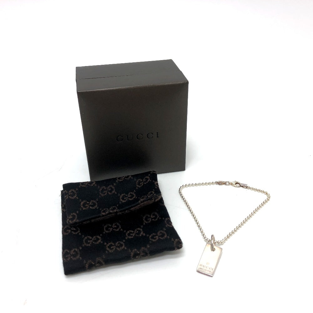 GUCCI bracelet SV925 Silver logo tag Women Used