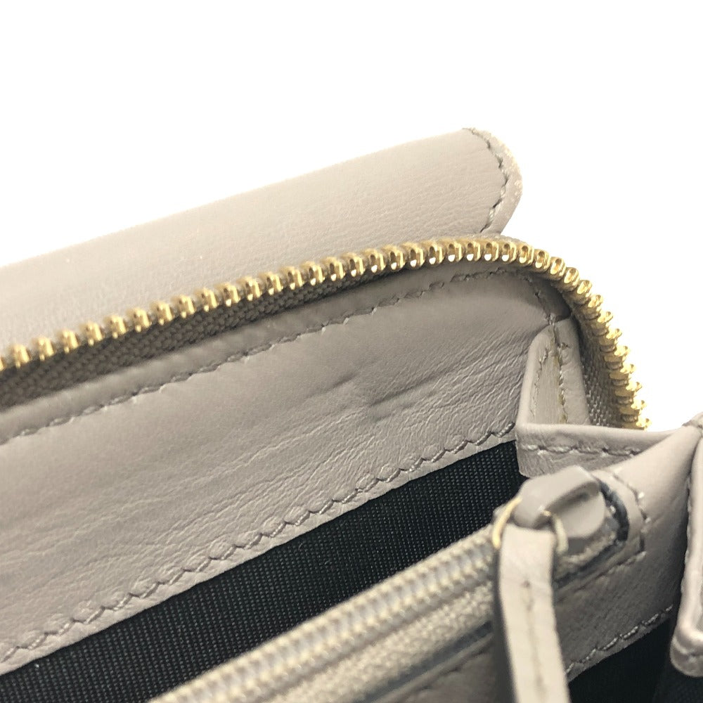 GUCCI Long Wallet Purse leather gray logo Women Used