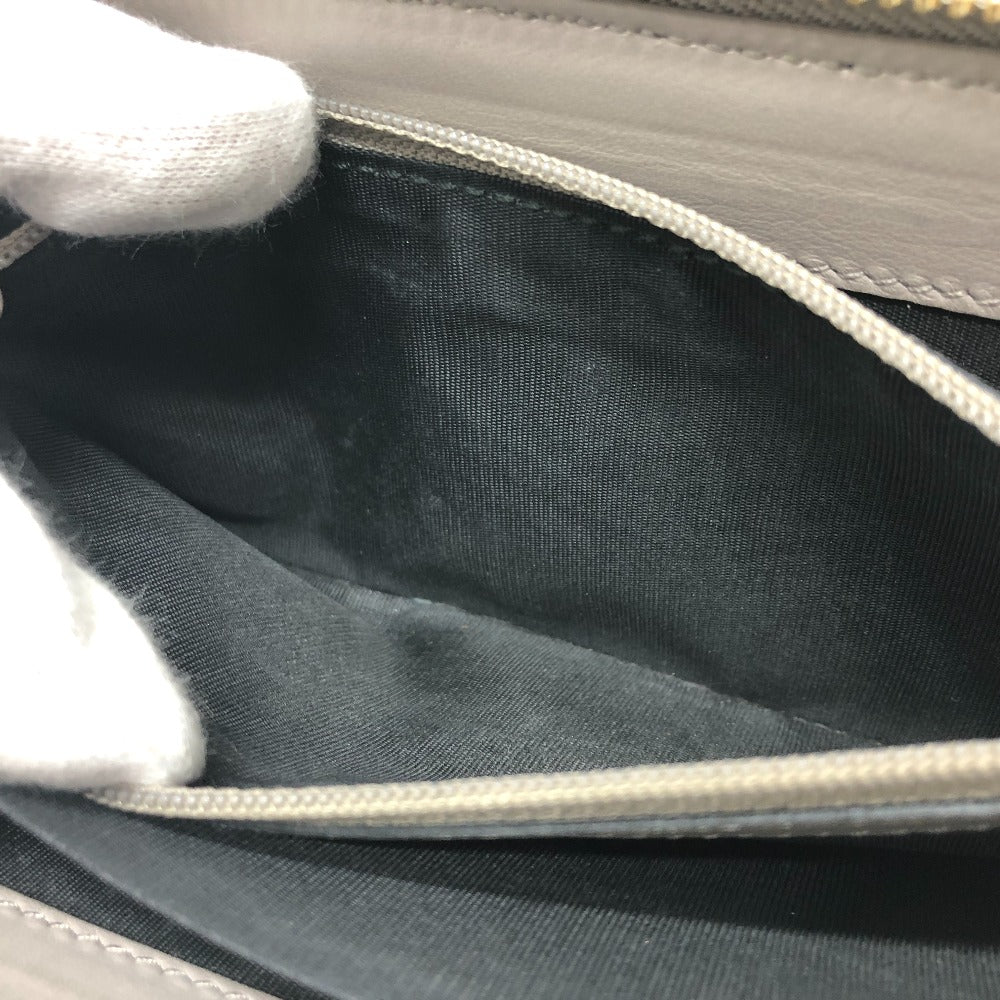 GUCCI Long Wallet Purse leather gray logo Women Used