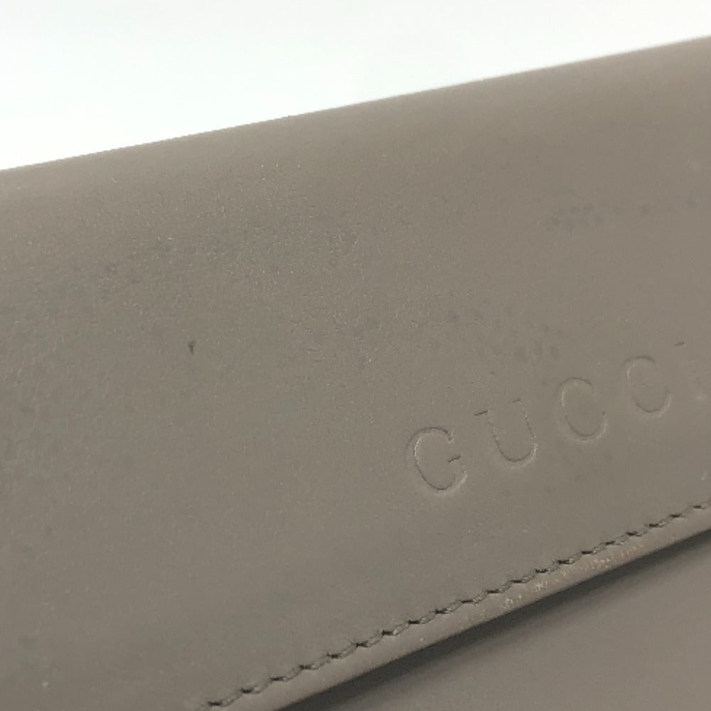 GUCCI Long Wallet Purse leather gray logo Women Used