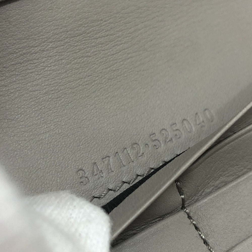 GUCCI Long Wallet Purse leather gray logo Women Used