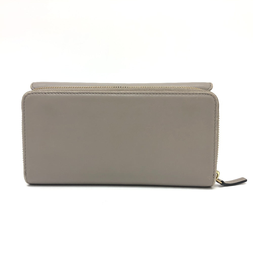 GUCCI Long Wallet Purse leather gray logo Women Used