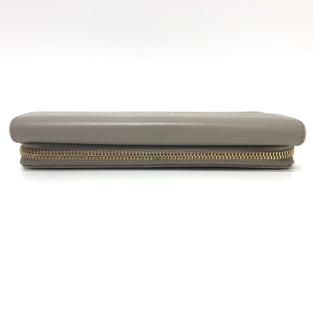 GUCCI Long Wallet Purse leather gray logo Women Used
